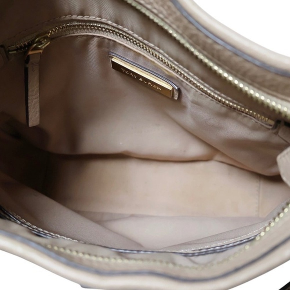 Tory Burch Beige Leather Crossbody Bag with Tassel - Picture 13 of 15